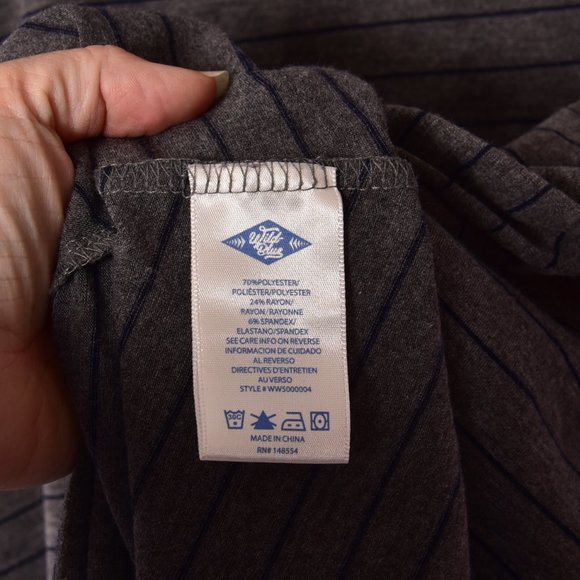 Wild Blue Sadie Robertson Grey Striped Flare Dress - Picture 4 of 6